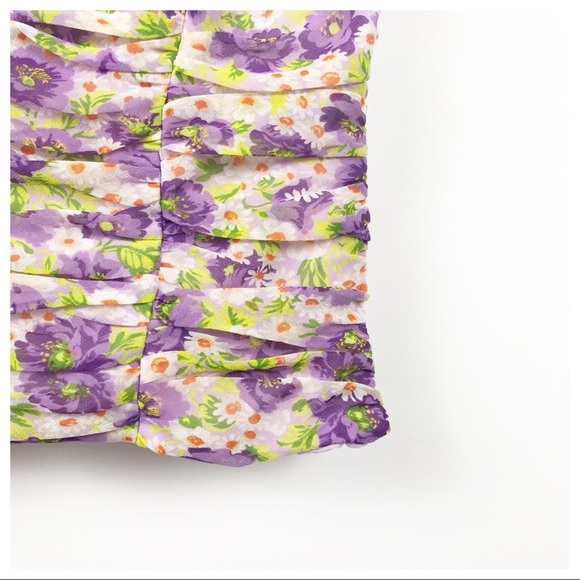 NWT Zara Bloggers Favorite Floral Ruched Spaghetti Strap Tank Top Size Small - Picture 12 of 16